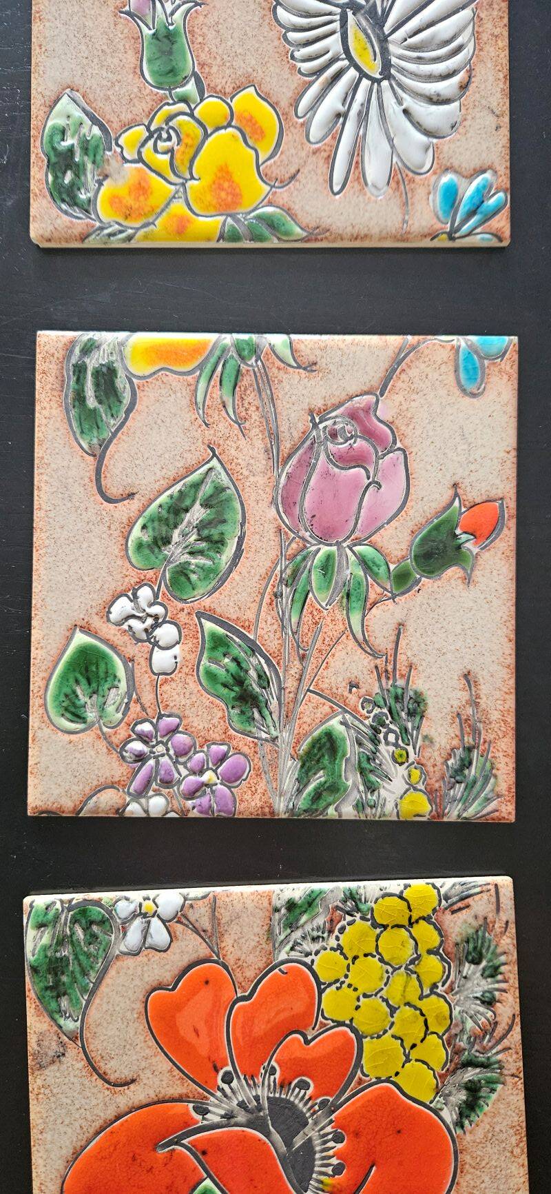 Jean-Paul ARNONE - Vallauris Frieze of 3 Earthenware Tiles, Year 1960