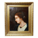 Old portrait of a young woman in profile, oil on canvas A. Piard 19th century