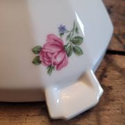 French floral porcelain salad bowl – 1940s–50s