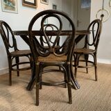 Ensemble table et 4 chaises en bambou