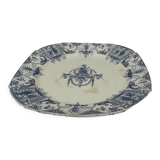 Plate on pedestal in Gien earthenware Iron earth numbered 42 late XIX th Diam 25 cm