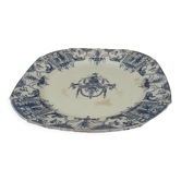 Plat sur piédouche en Faïence de Gien   Terrre de fer numéroté 42 fin XIX ème Diam 25 cm