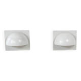 Pair of vintage Louis Poulsen wall lights, matte white lacquered metal, Sweden, 1980.