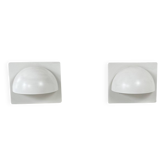 Pair of vintage Louis Poulsen wall lights, matte white lacquered metal, Sweden, 1980.