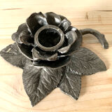 Tin flower candle holder