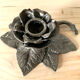 Tin flower candle holder