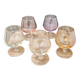Set of coloured digestif glasses