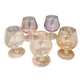 Set of coloured digestif glasses