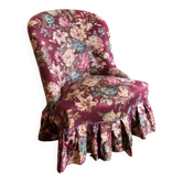 Antique floral upholstered armchair – traditional upholstery renovation.