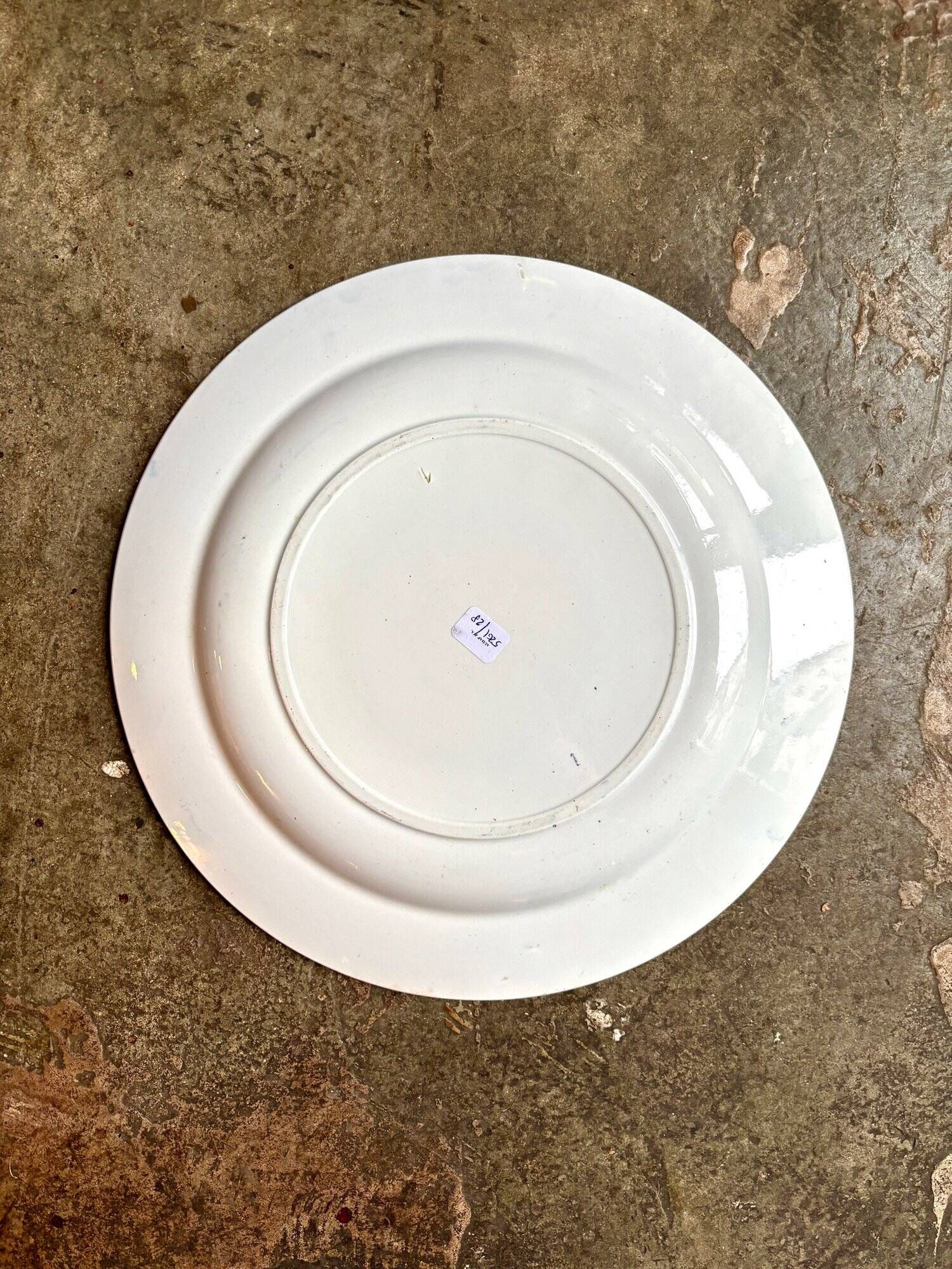 Clairefontaine - Léon Graves round dish in iron earth, "Chardonnerets" service, late 19th century