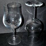 Lot de 2 grand verres à vin en cristal - ballon de dégustation œnologie H20cm