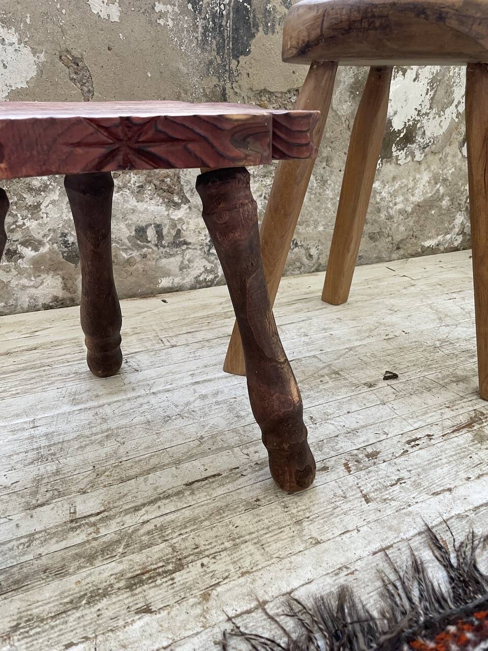 Handcrafted tripod stool