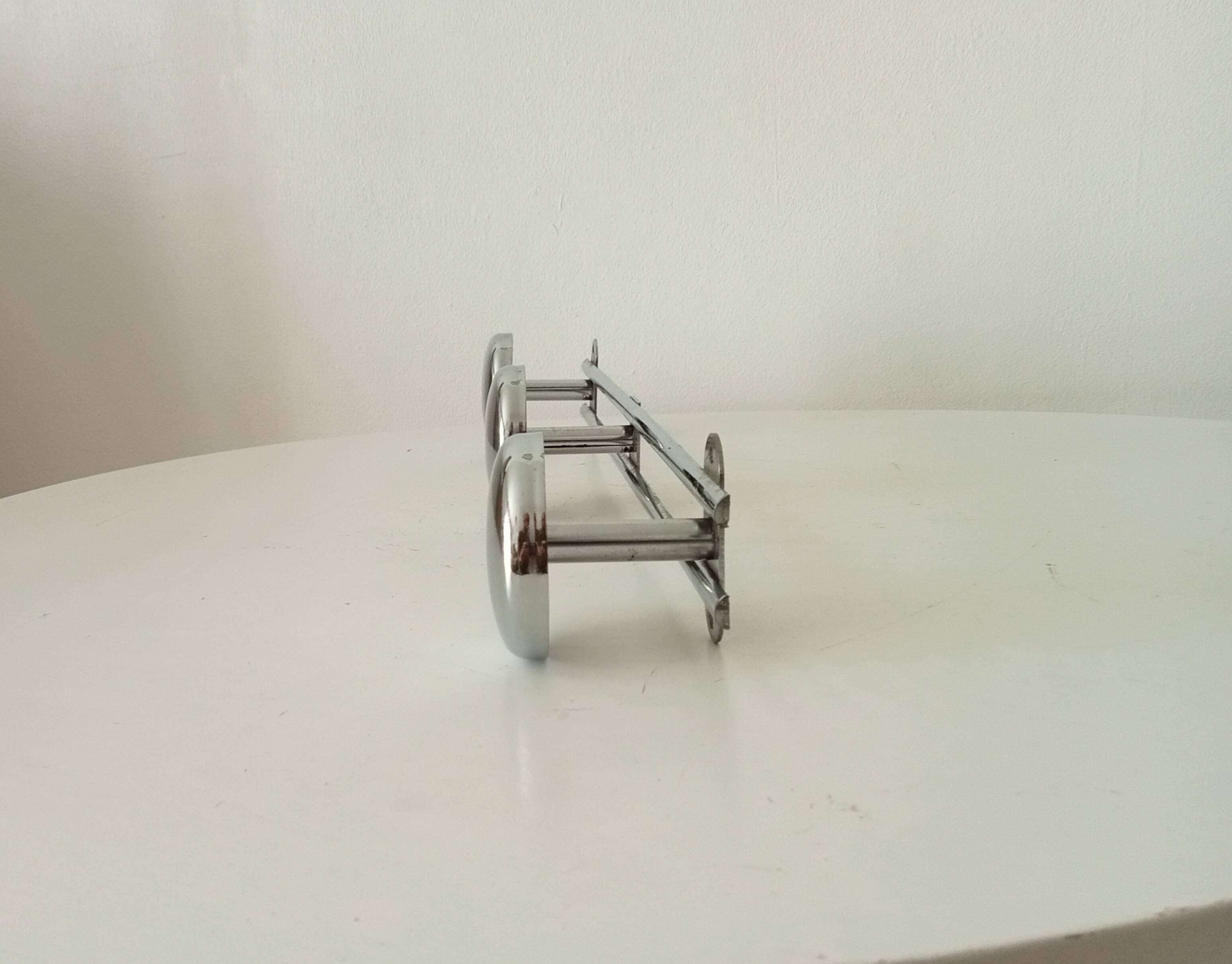Vintage chrome wall coat rack from the 60s/70s.