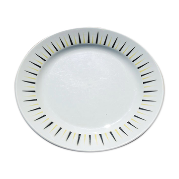 Ancienne assiette en céramique badonviller – motif noir & jaune