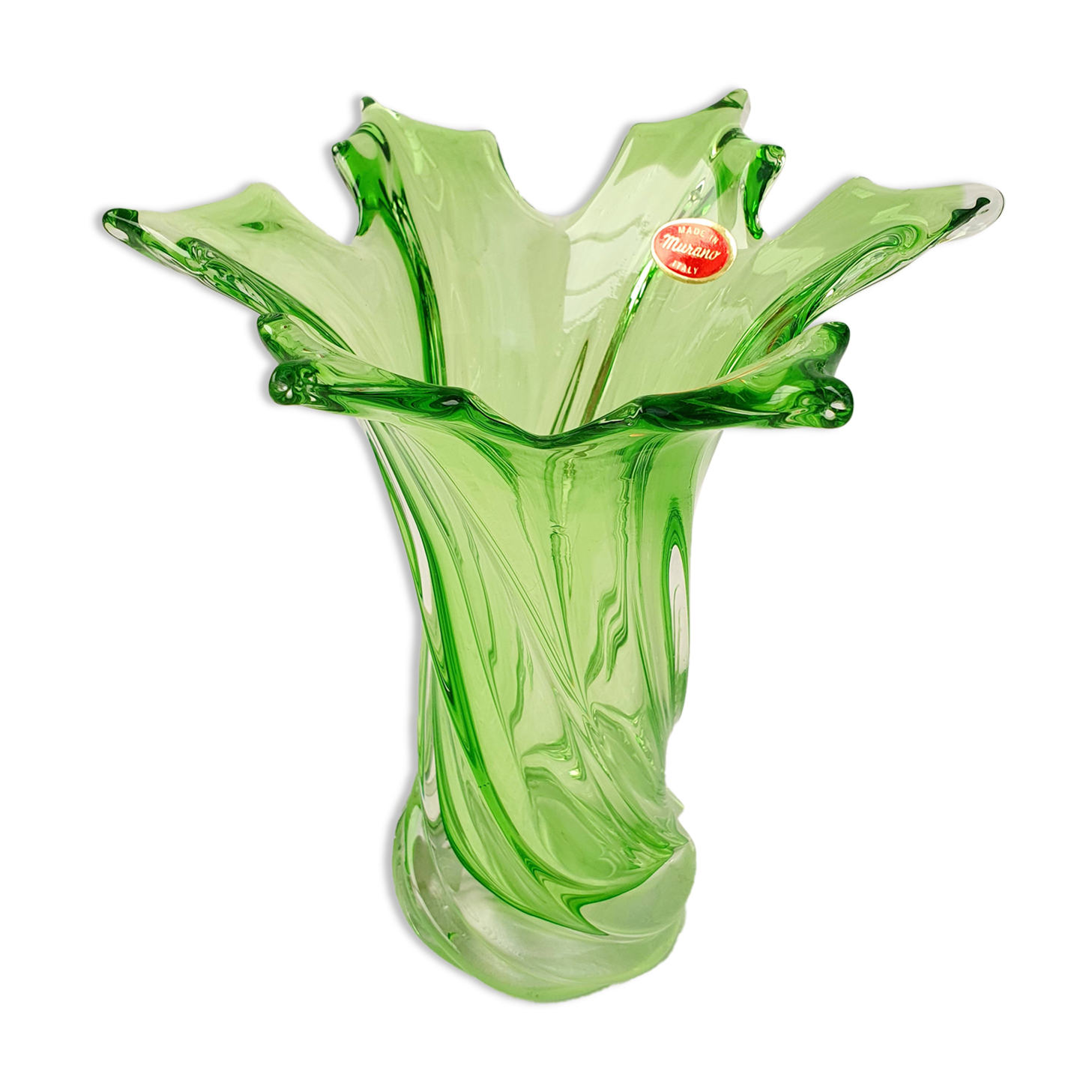 Vase Sommerso Floral Murano 1970 Italie