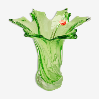 Vase Sommerso Floral Murano 1970 Italie