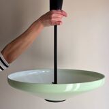 Pair of Art Deco opaline pendant lights from the 1940s