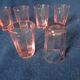 Lot 6 small glasses handmade pink bubble aperitif digestive vintage murano
