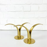 Pair of Lily brass candle holders, Ystad Metall, Sweden, design Ivar Ålenius Björk