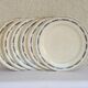 Set of 6 flat plates model Sofia Gien Terre de fer border flowery blue and fo d cream