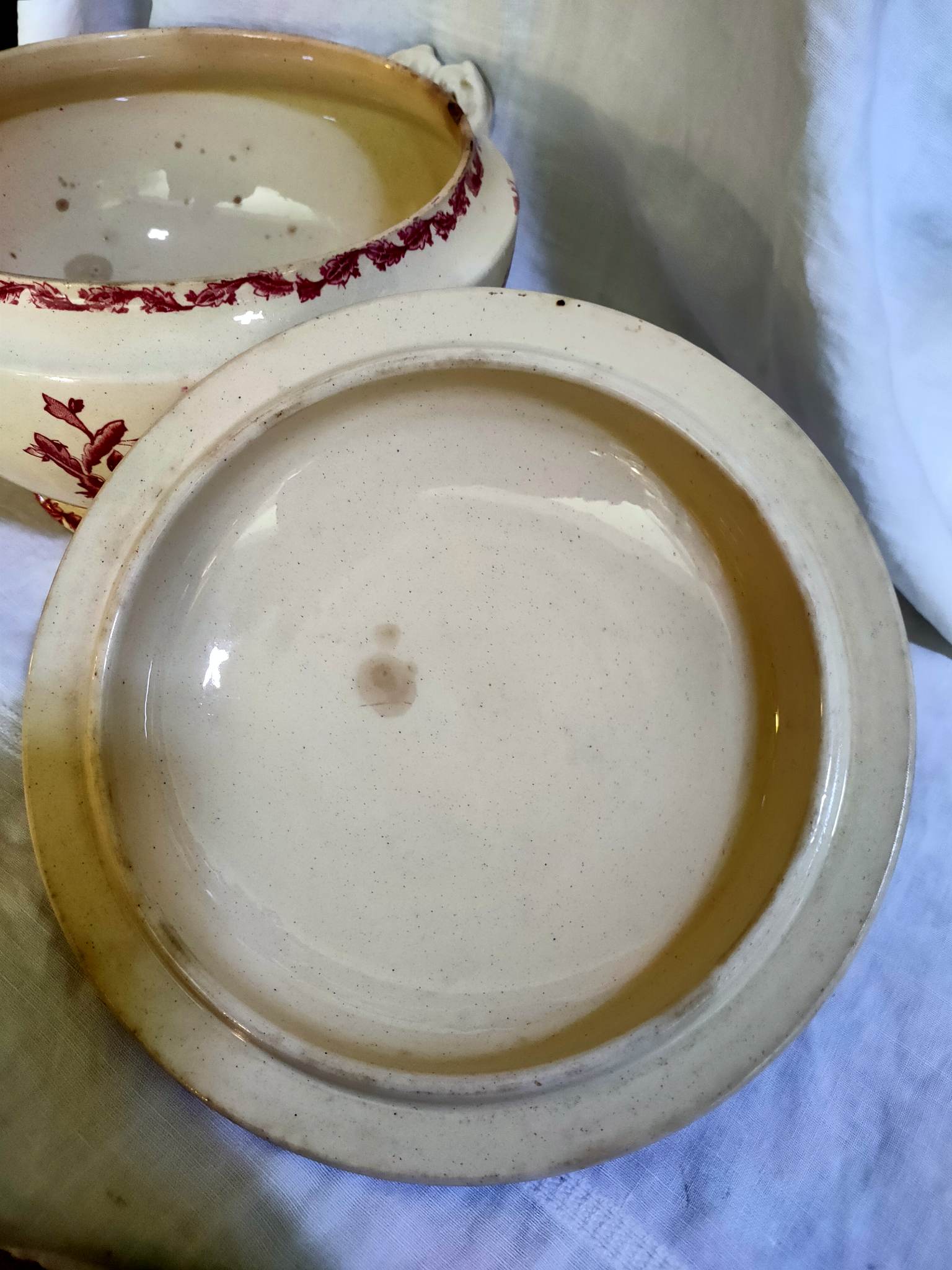 Earthenware tureen of Gien decoration Cactus