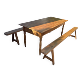 Table de ferme avec bancs