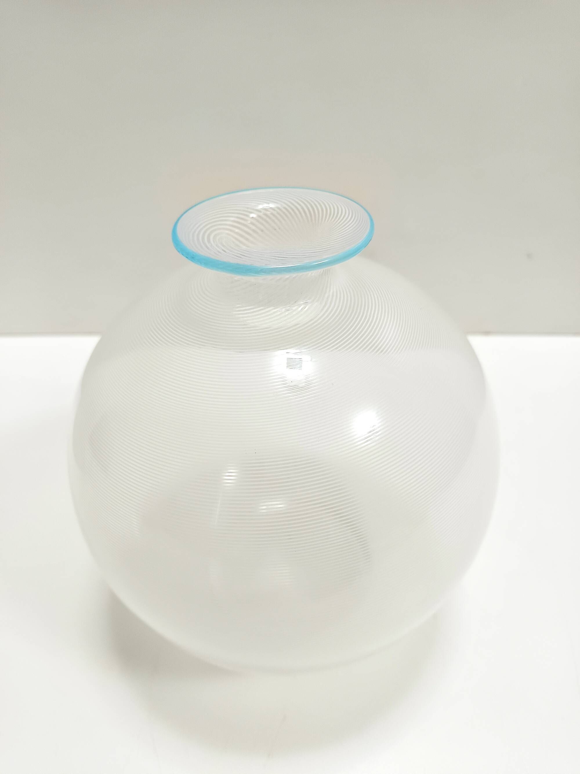 Murano Glass Vase by Ercole Barovier for Barovier & Toso with White Canes,