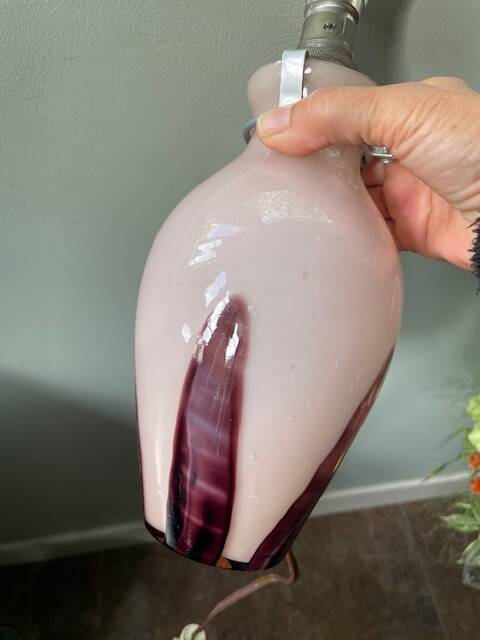 Vintage blown glass lamp base from the 1930s