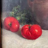 Still life painting in oil on canvas, antique.