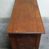 Carved pine sideboard, mountain folk art, 1950s