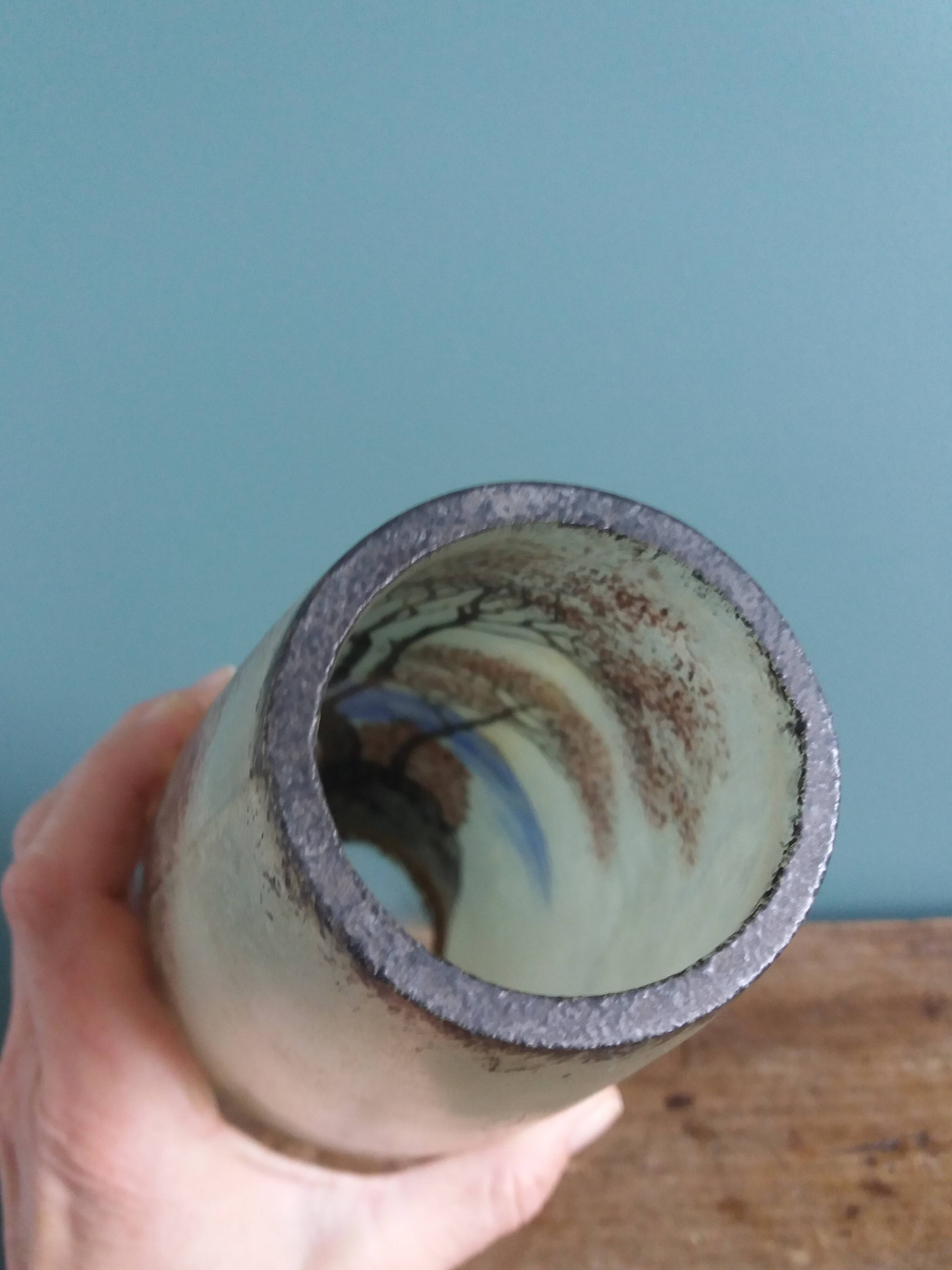 Vase with painted decoration signed Jem Joseph Mure