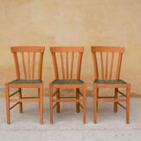 Wooden and rattan countryside canne chair
