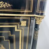 Napoleon III furniture has a black wooden door and brass marquetry 19th century