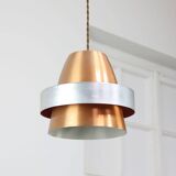 Italian  Aluminum Space Age Pendant Lamp in Copper color, 1970s
