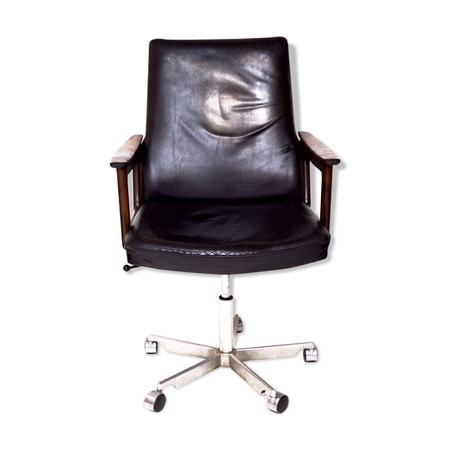 Fauteuil de bureau avec cuir noir