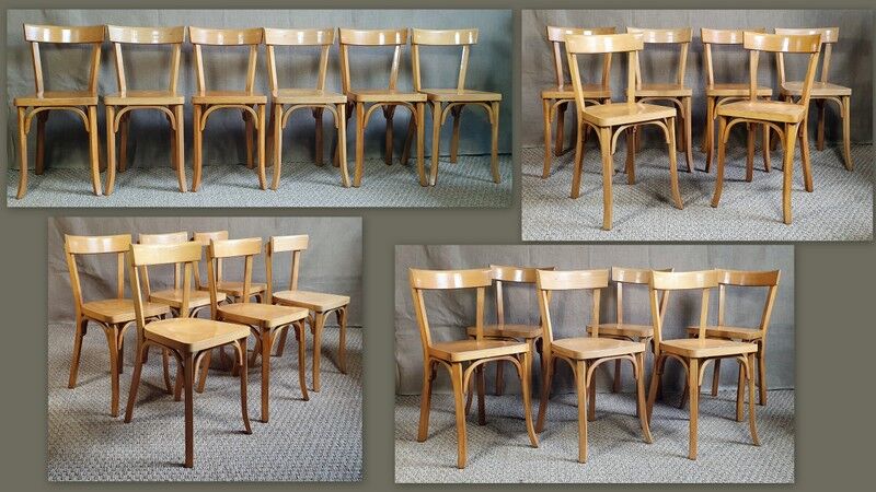 Set 6 chairs bistro Baumann n°55 years 50