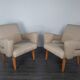 Pair of Jitona armchairs reupholstered Beige Fabric, Czech 1960s