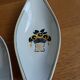 Ramekins raviers in earthenware Digoin Sarreguemines stencil decoration