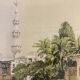 Orientalist engraving, view of the Shereef Bey Palace in Cairo, 20th century