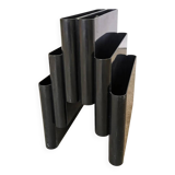 Giotto Stoppino for Kartell Black ABS Plastic Magazine Rack - 1970s Italy