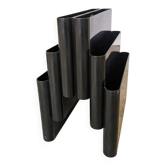 Giotto Stoppino for Kartell Black ABS Plastic Magazine Rack - 1970s Italy