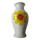 Large vintage vase with floral decoration