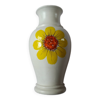 Large vintage vase with floral decoration