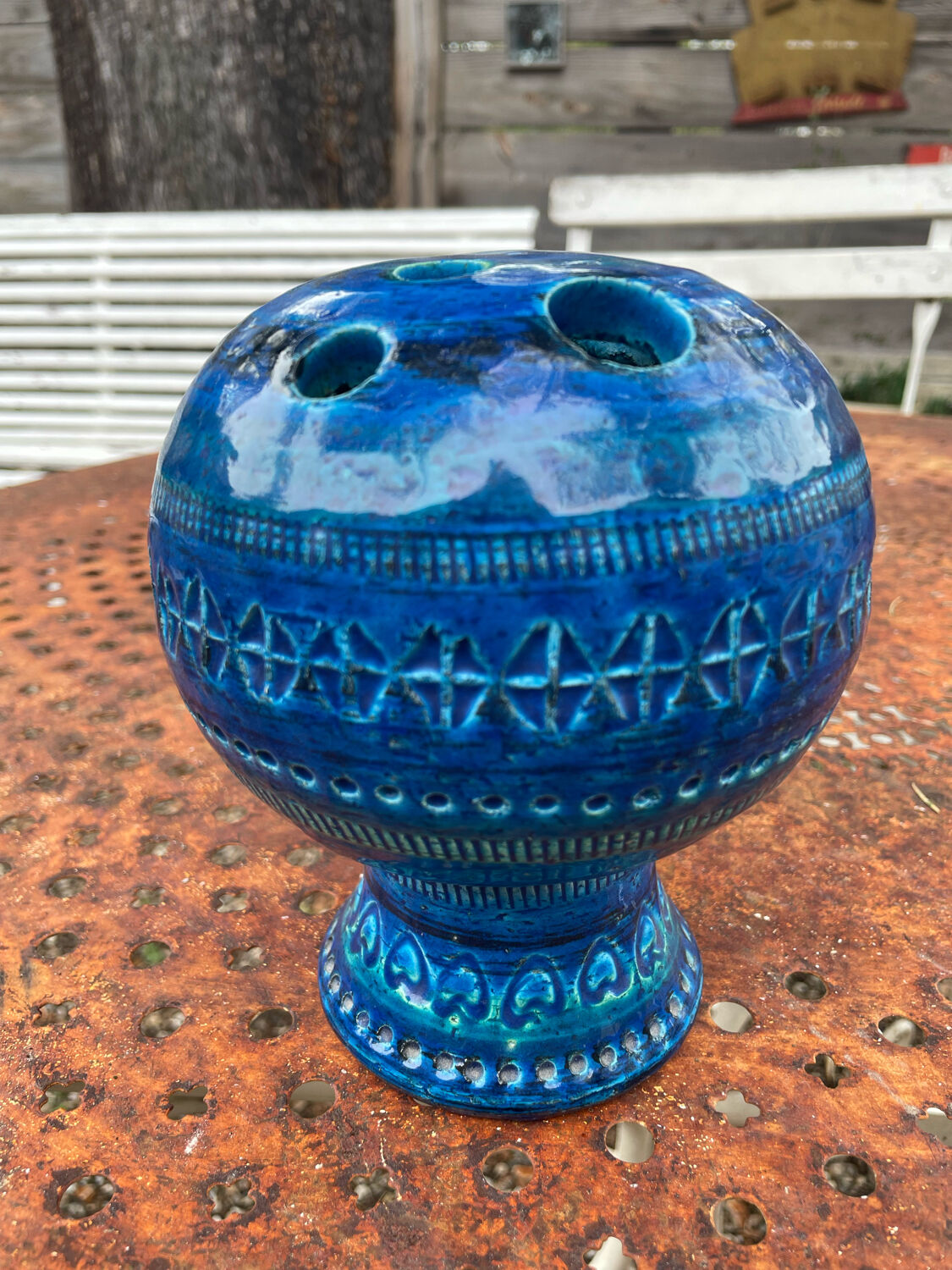 Vase ball pique flowers Aldo Londi