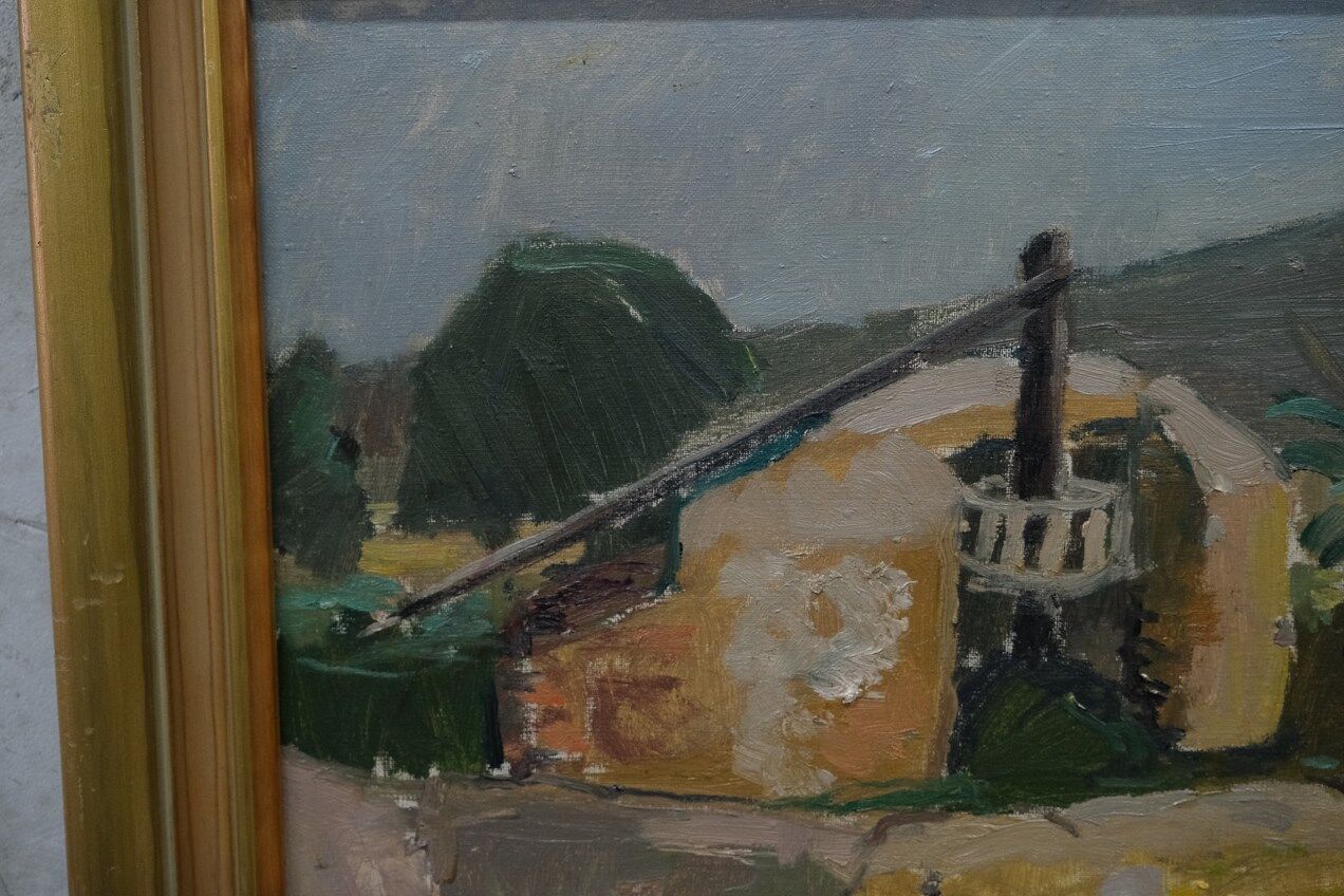 eva holmberg-jacobsson, swedish modern painting, 1960s, oil on canvas