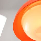Space Age Italian Orange Acrylic Glass Pendant Lamp, 1970s