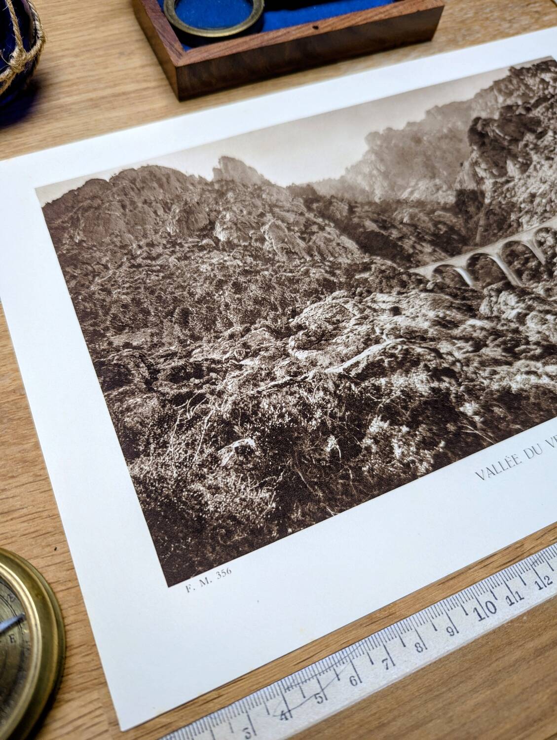 Vecchio Valley, vintage Corsica, photo plate printed in 1935.