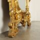 Large antique umber pine mirror from Switzerland, Italy, 19th century.