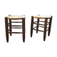 Paire de tabourets paille