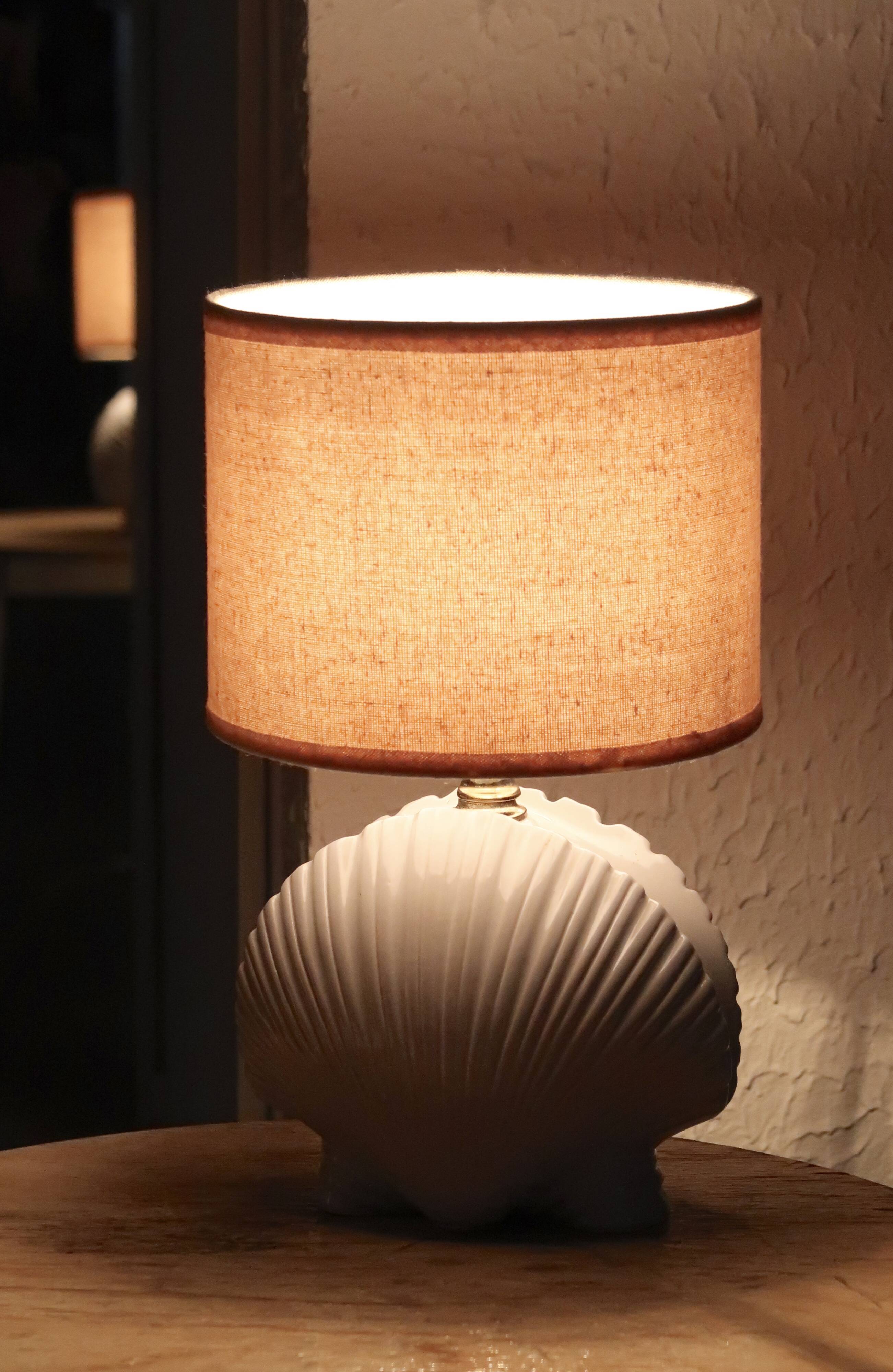 Ceramic shell lamp, 80s